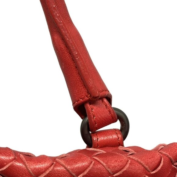 Auth BOTTEGA VENETA Intrecciato 225166 Red Leather Tote Bag - Picture 12 of 16